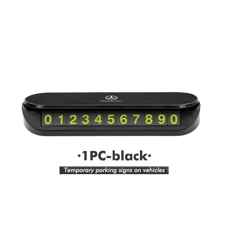 Suede Car Phone Number Plate Temporary Parking Card Stop Sign For Benz AMG A C E S G Class W201 W210 W108 W204 W205 W203 C1