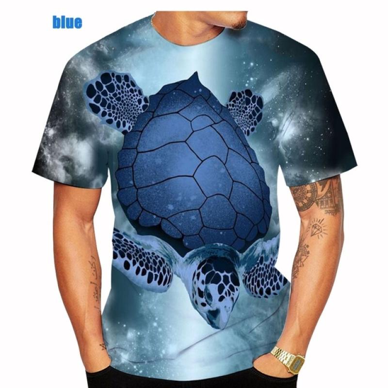 Summer Tshirts Cute Sea Turtle 3d Print Men/women T-shirt Underwater World Turtle Casual Short-sleeved Size 6xl
