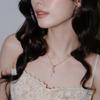 reve lock & cross two-tone drop necklace
