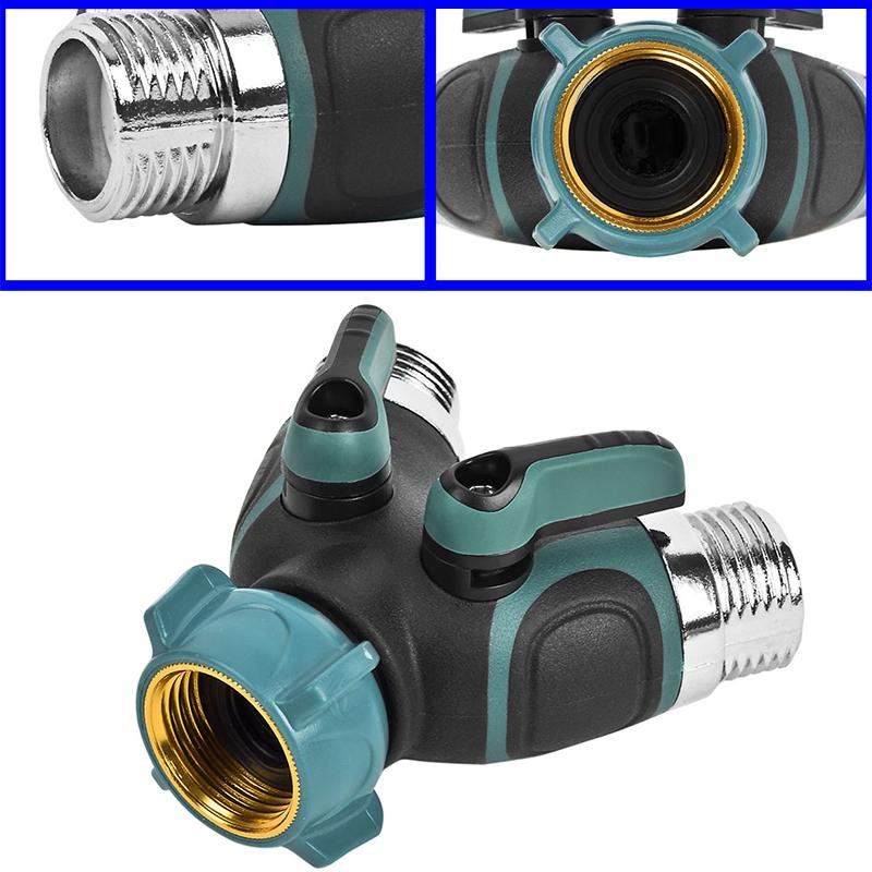 1Pc High Quality Eu Us 3/4 Inch 2 Way Garden Hose Splitter Garden Tap Y-Type Watering Connector Distributor For Outdoor Faucet