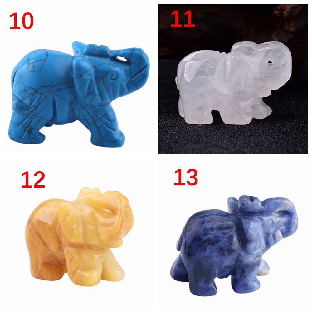 Quartz Obsidian Amethyst Elephant Elephant Statue Christmas Present Small Decoration Stone Crafts