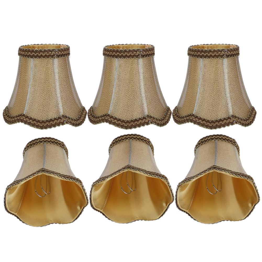6 Pièces Abat-jour en Tissu Ménager Couvercle de Lampe de Table Accessoire pour Lustre E14 Applique Murale