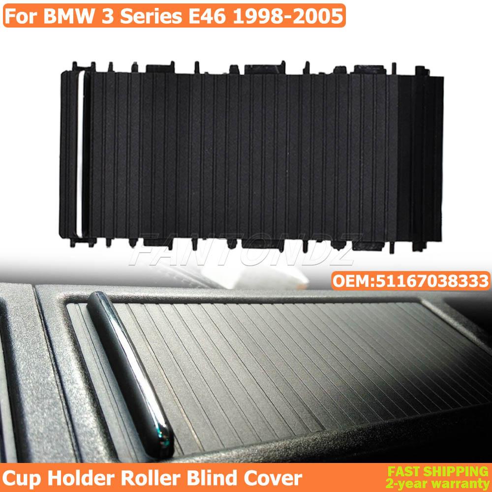 For BMW 3 Series E46 1998-2005 Car Center Console Sliding Shutters Cup Holder Roller Blind Cover