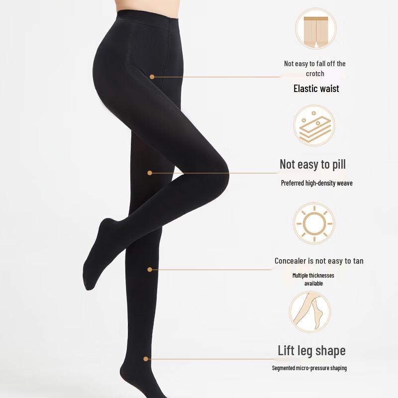 LANGSHA Women's Velvet Pantyhose with Bare Leg Effect