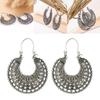 Hoop Earrings Ethnic Tribal Aztec Hippy Boho Dangle Silver Tibetan Fashion