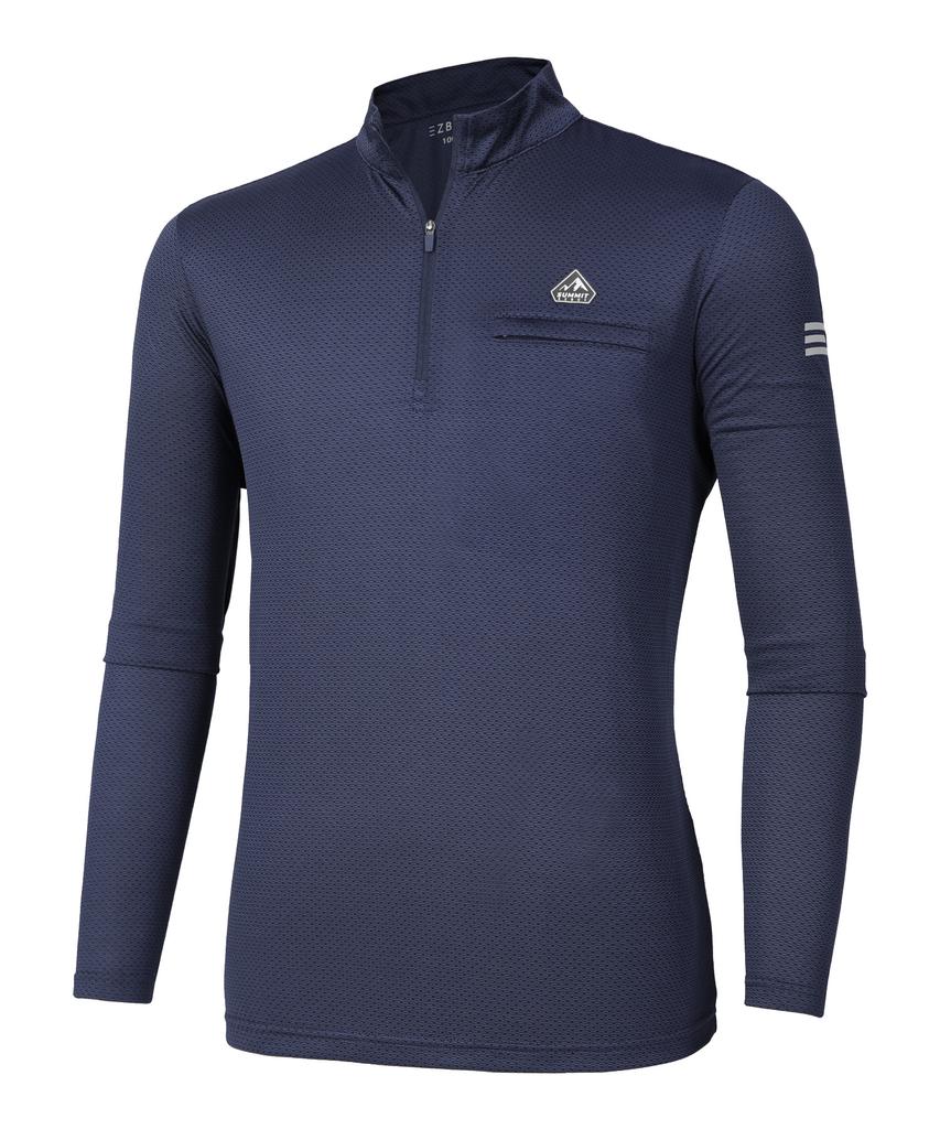 EXTRASPORTY Men'S Simple Mood Long Sleeve Zip-Up T-Shirt 5 Colors (Type A)