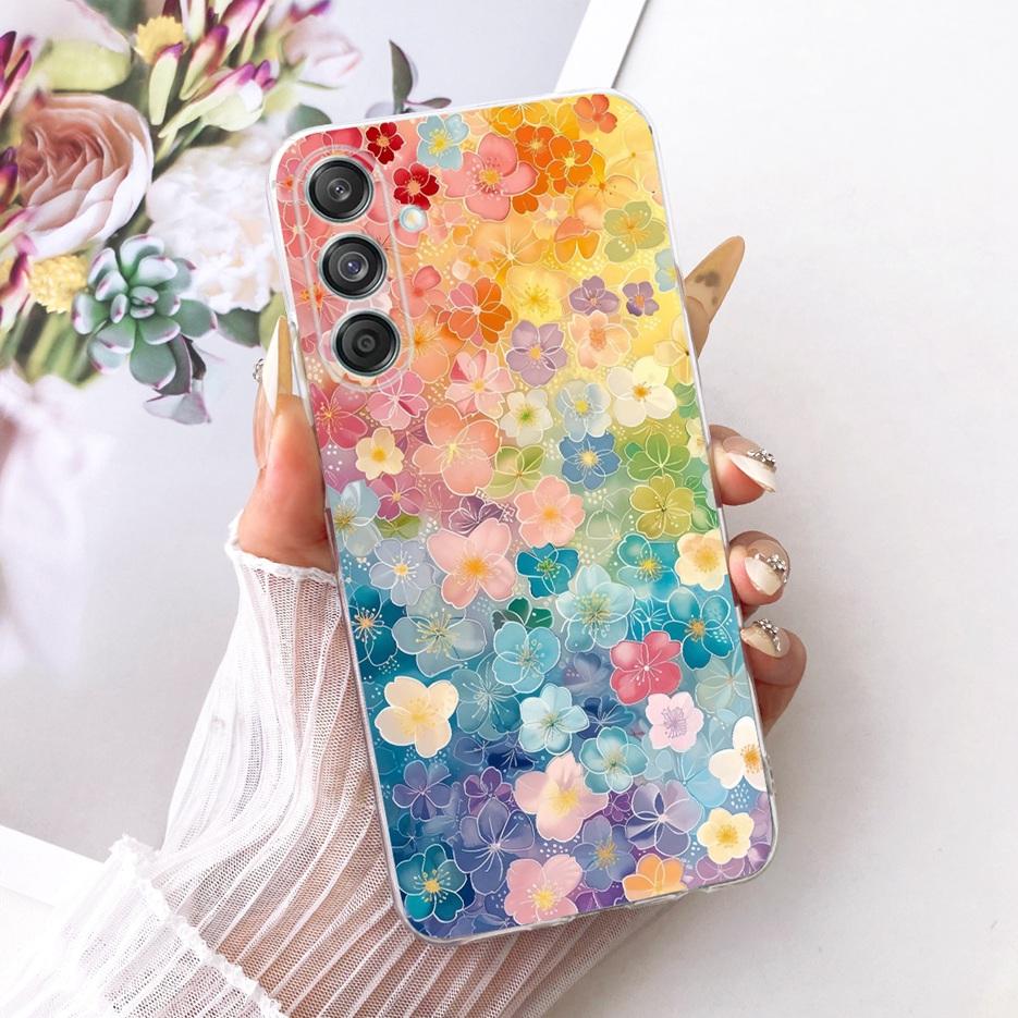 For Samsung Galaxy M55 Case SM-M556B New Flowers Butterfly Painted Cover Soft Silicone Case For Samsung M55 M 15 Galaxy M15 Bags