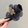 Delicate Velvet Bow Bun Hair Clip Large Premium Hair Clip French Pearl Back Hair Clip