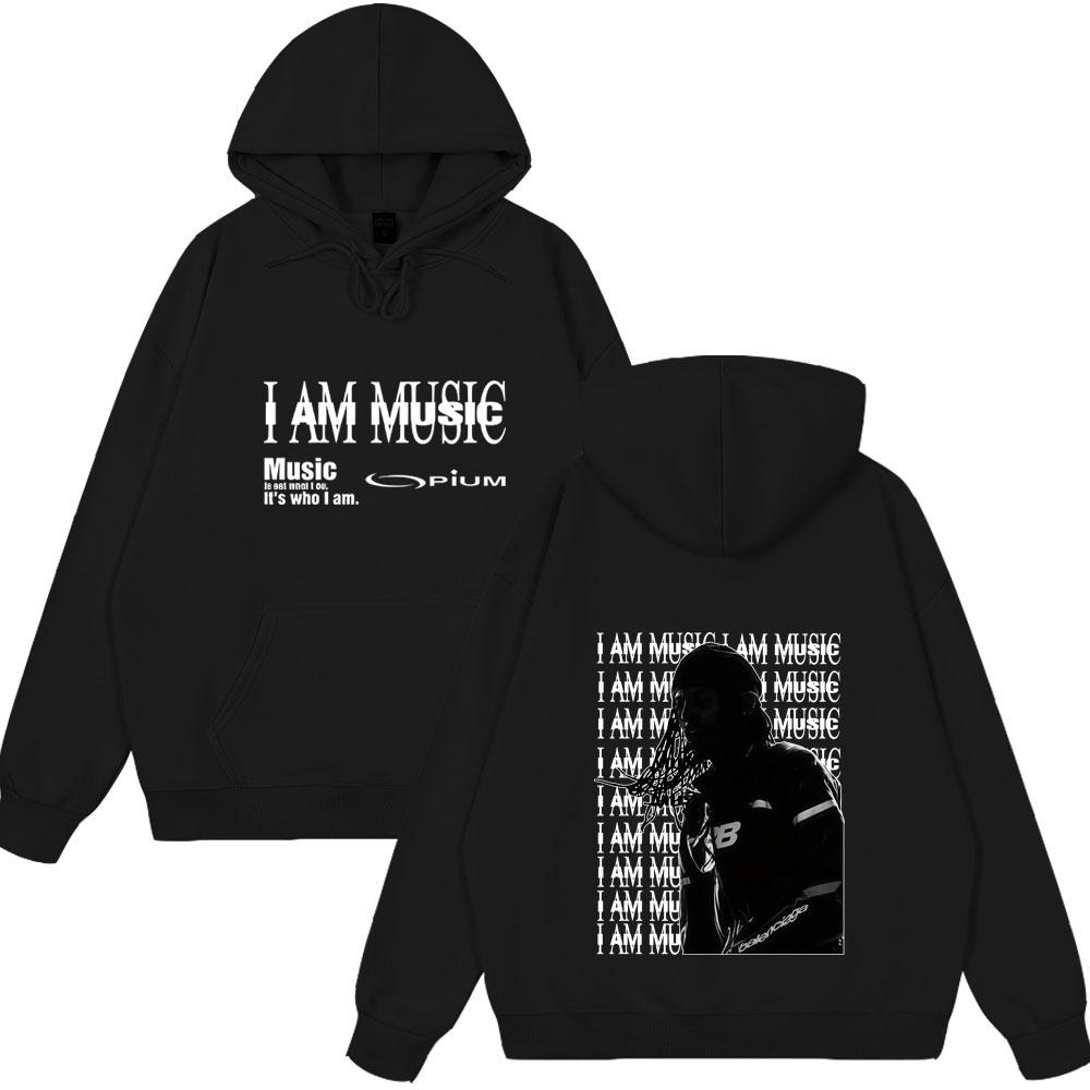 Rapper Playboi Carti I AM MUSIC LOGO Print Hoodies Opium Ken Carson Narcissist Tops Men Women Clothing Hip Hop Oversized Wears