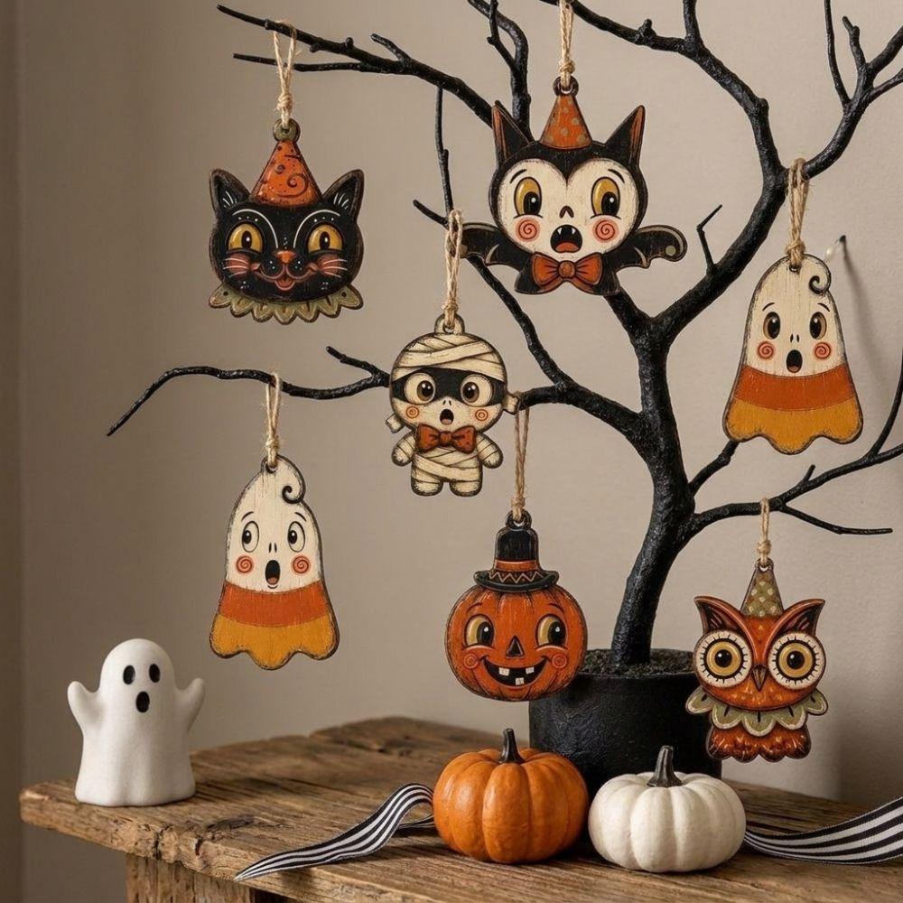 Trick or Treat Halloween Pumpkin Ghost Pendant Halloween Tree Hanging Home Party Decor