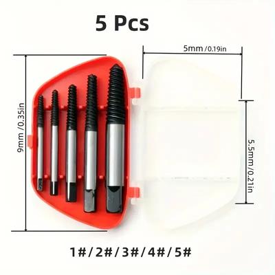 5/6Pcs Screw Extractor Metal Drill Bit Set Damaged Screws Remover Extractor Woodworking Tools Broken Bolt Water Pipe Extractor