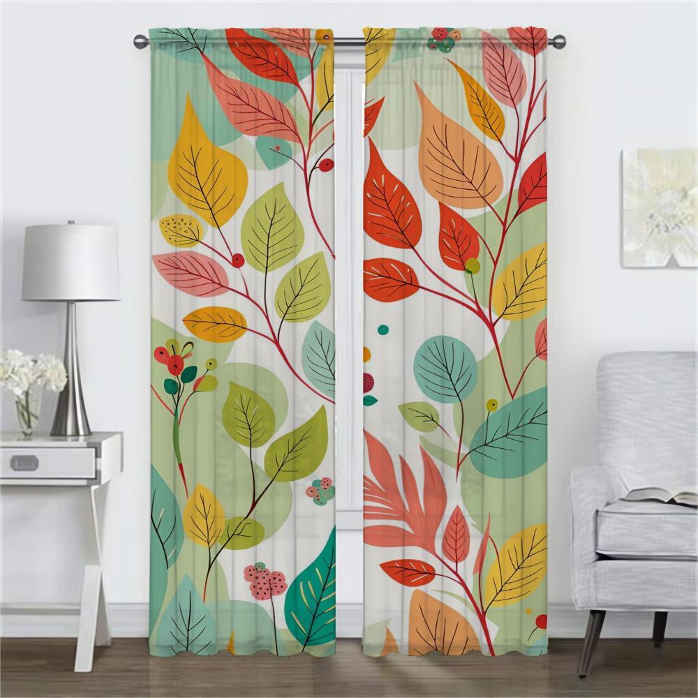 Blackout Curtains for Living Room Flower Window Curtain for Room 2 Panel Partition Shades Home Interior Curtains Kitchen Elegant