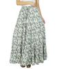 Long Flaired Cotton Skirt Boho Style Maxi Elastic Waist Bottoms