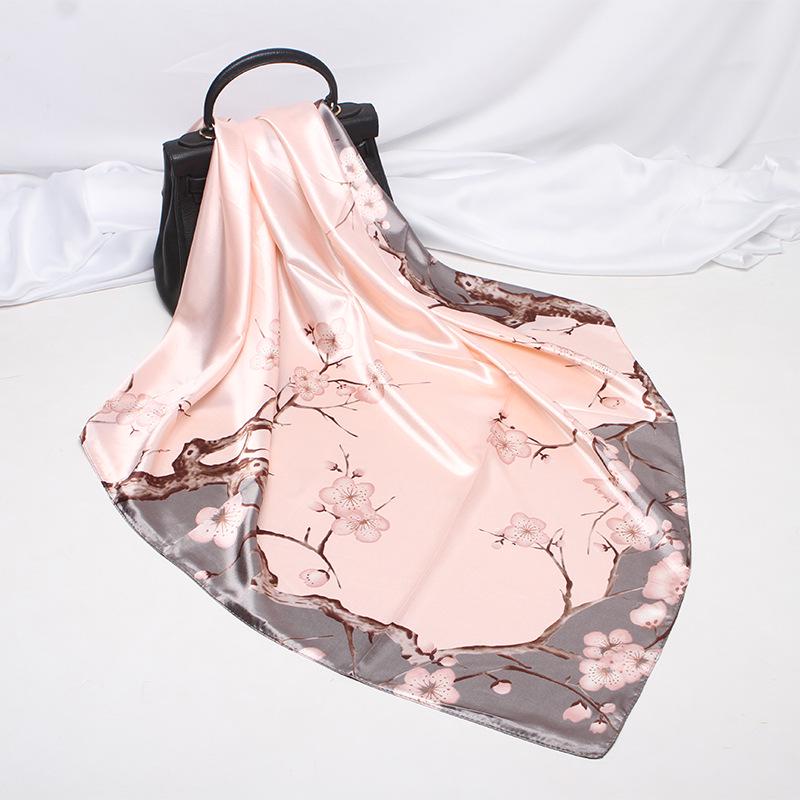 Women Silk Square Scarf Lady Bandana Head Wrap Shawl Satin Foulard Female Large Hijab Neckerchief Scarves Pashmina Headband