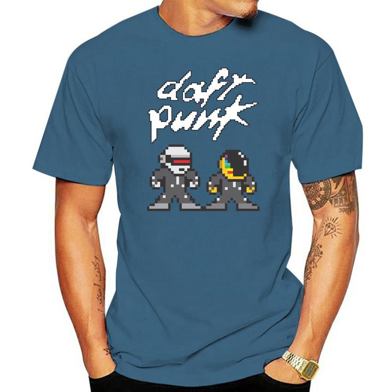 Daft Punk Get Lucky 8 Bit Herrstorlek S-3XL T-shirts Vita T-shirts Herr Bomulls-T-shirt Tryckt T-shirt Topp Tee Senaste