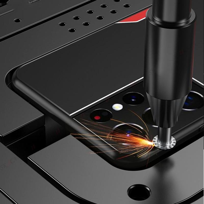 Coque de luxe en aluminium mat pour Samsung Galaxy S24 S23 S22 Ultra S21 Plus S20 FE A55 A54 A53, coque de téléphone fine en silicone