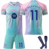 25-26 Barcelona UEFA Liga majstrov Modrý futbalový dres pre deti a dospelých RAPHINHA #11