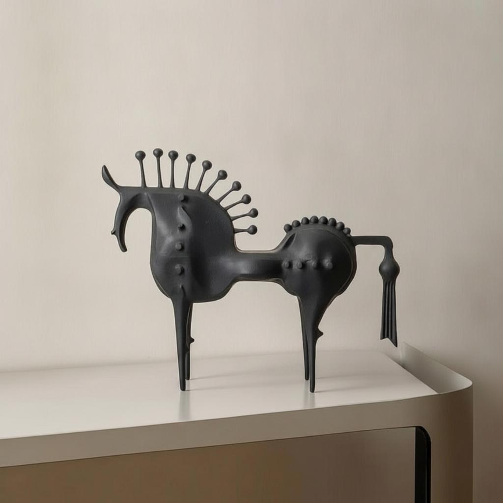 Horse Figurine Abstract Horse Sculpture Decor Minimalist Decorative for Home Decorators, Living Room, Office