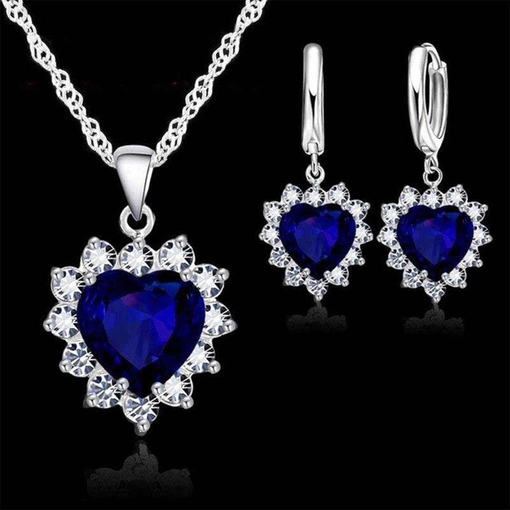 Top Sale Wding Engagement Anniversary Gift Jewelry Sets Copper Color Stamped Heart Pendant Hoop Earrings for Women Girls