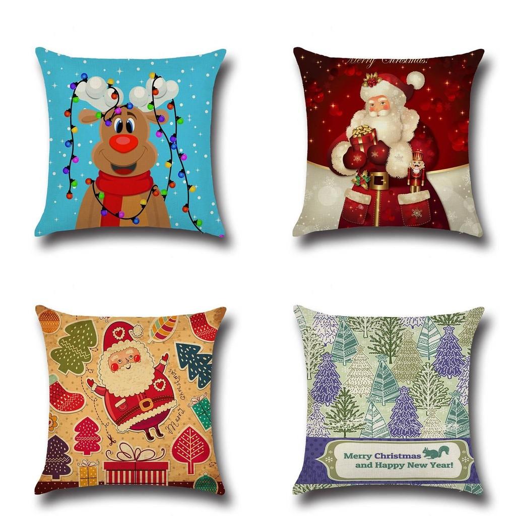 Weihnachten Cartoon Gedruckter Kissenbezug Ultra Weich Für Zuhause Büro Sofa Dekor Geschenk