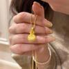 Chinese Style Glitter Diamond Lucky Bag Pendant Necklace for Women - Versatile, Exquisite Choker Jewelry