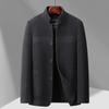 Autumn and Winter New Medium and Long Stand-up Collar Coat Middle-aged Business Casual Woolen Coat Men's Coat