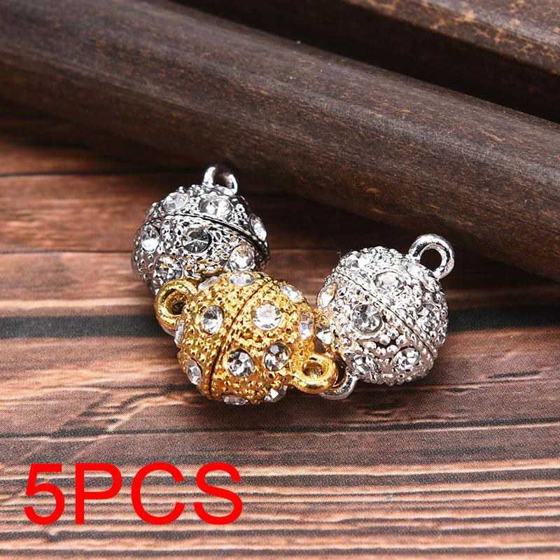 5Pcs Rhinestone Metal Magnet Clasps Hook Bracelet Necklace Strong Magnetic Clasp