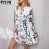 Robes décontractées à taille ample et col en V à manches 3/4 pour femmes, mode été printemps