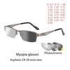 Photochromic Eye Glasses Men Women Myopia Eyeglasses Finished Glasses Students Short Sight Eyewear 0 -0.5 -1 -1.25 -1.5 -1.75 -6
