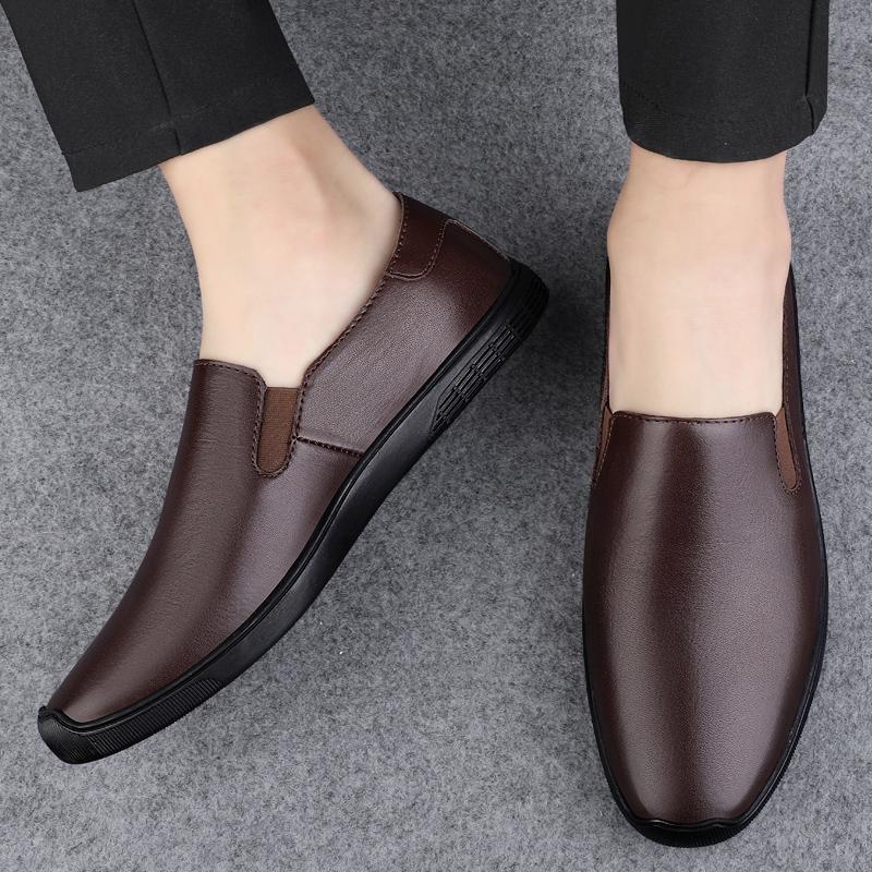 Mode Ademend Outdoor Instappers Casual Schoenen voor Heren Werk Kantoor Rijden Sneakers Heren Leren Loafers Antislip Wandelflats