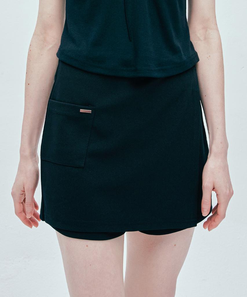 SSY Pocket Tip Wrap Skirt Pants Black