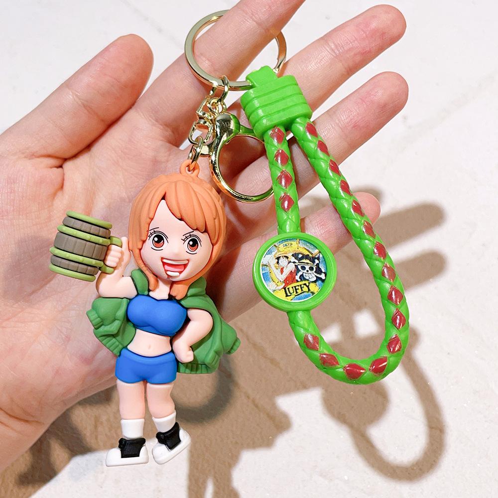 50 Stile ONE PIECE Themen Schlüsselanhänger Niedlicher Ruffy, Roronoa Zoro, Silikon Spielzeugpuppe Schlüsselanhänger Rucksackdeko Kleine Geschenke für Freunde