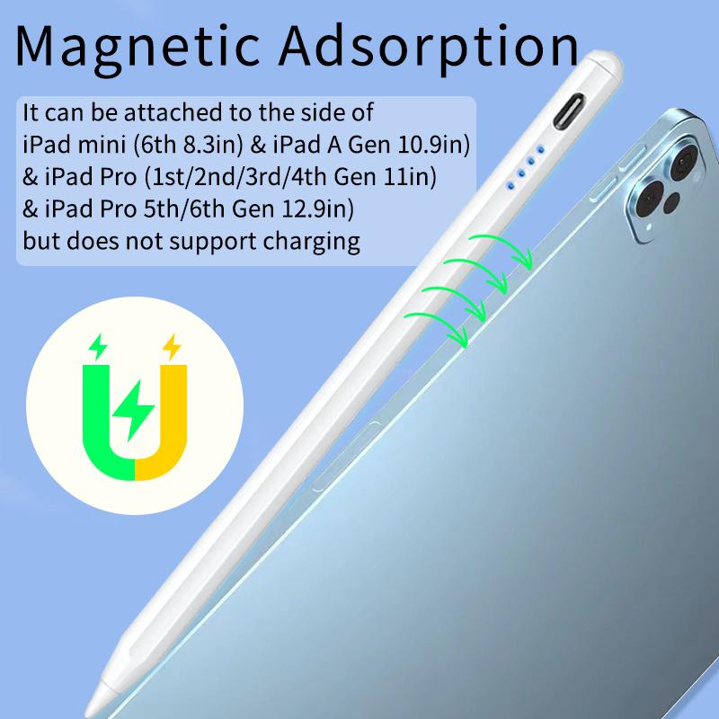 Stylus Stift für Apple Pencil mit LED-Anzeigen Handflächenerkennung Touch-Stift für 2022 2021 2020 2019 2018 iPad 30Min Schnellladung