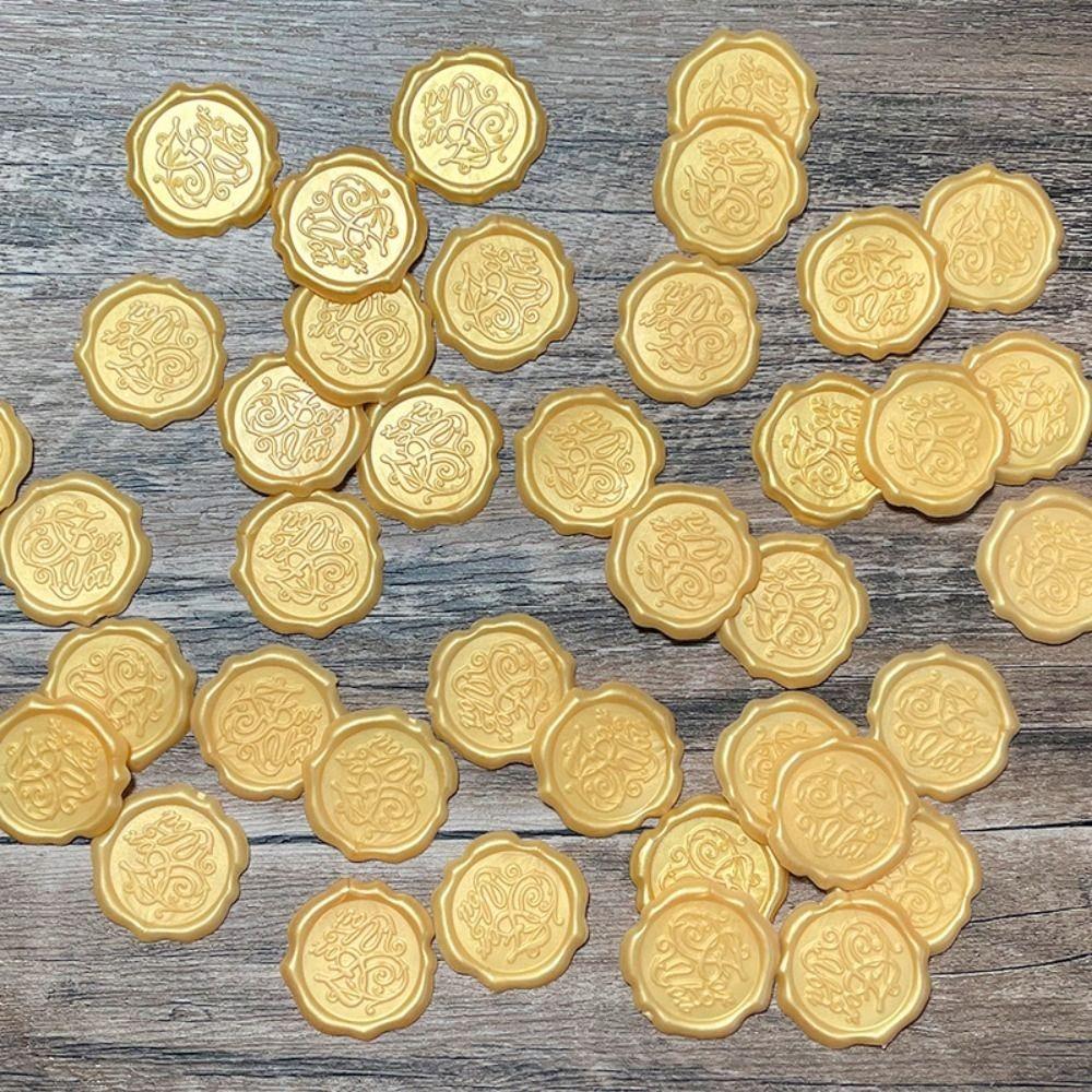 10pcs Personalized Wax Seal Stickers Exquisite Self Adhesive Wedding Invitation Stickers DIY Round Envelope Seal Stickers