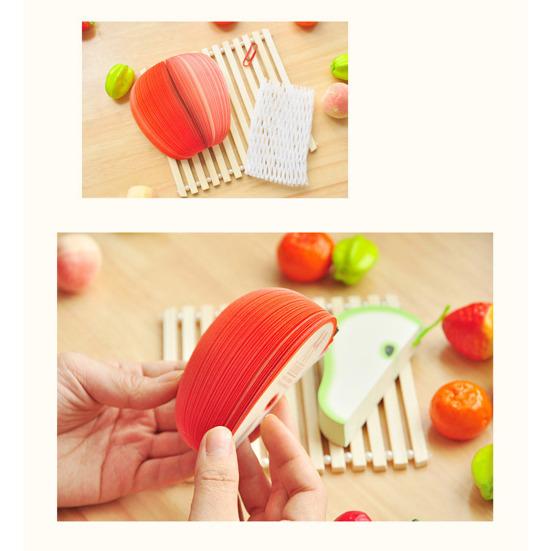 100 Pages Pear Shape Sticky Notes Fruit Shape Portable Scratch Paper Notepads Desk Decor Office Supplies