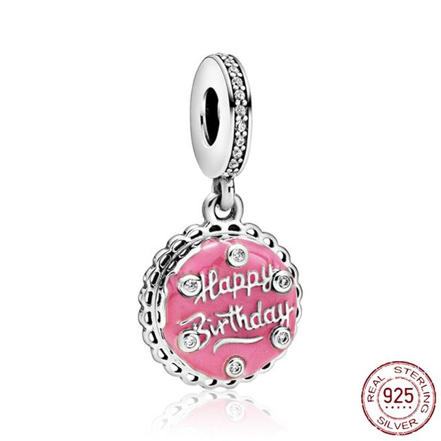 POMOiii New 925 Sterling Silver Rose Girl Boy Pink Sparkle Spacer Clip Charm Bead Fit Original Fashion Bracelet Diy Jewelry For Women