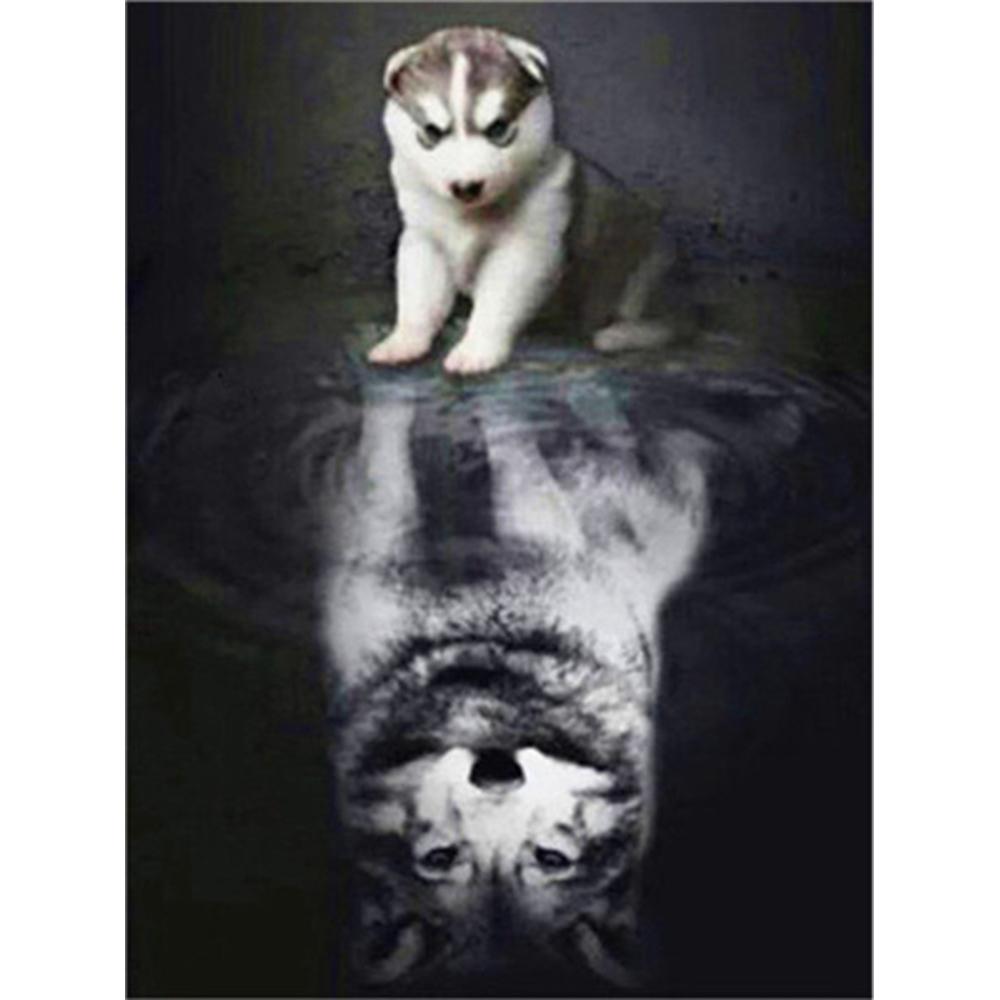 Diamant Peinture Ensemble Animal Réflexion 5D BRICOLAGE Diamant Broderie Vente Chat Chien Strass Mosaïque Point De Croix Decortion