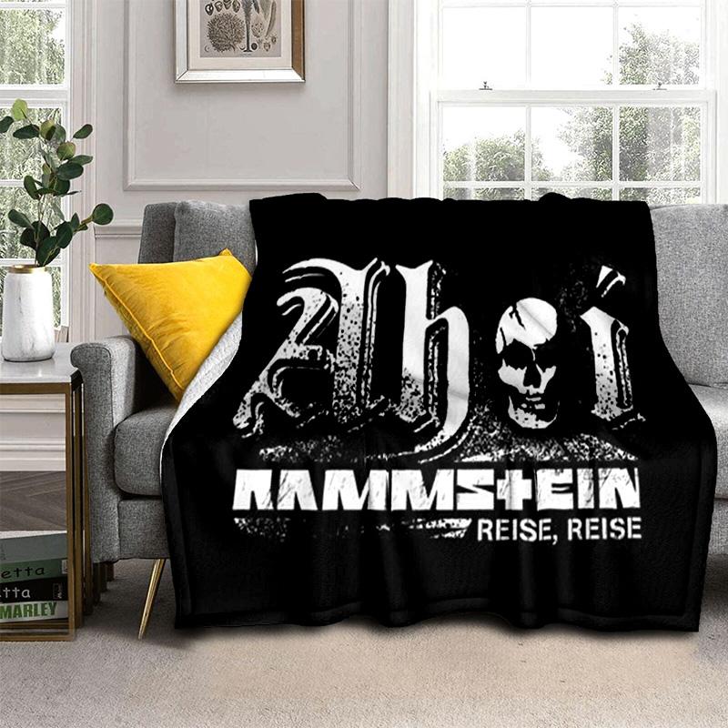 3D R-Rammstein Heavy Metal Band Sign Blanket,Soft Throw Blanket for Home Bedroom Bed Sofa Picnic Travel Office Cover Blanket Kid