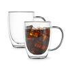 Teranuvo Glas-Paarbecher Stilvolle Tassen Klare Hitzebeständige Becher, Set, Doppelwandig, Wärmeisolierend, Kälteisolierend, Wasserbeständig, Kaffee/Tee