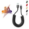 5A USB C Kabel Schnellladefederkabel für iPhone für Lightning Typ C Kabel Micro Datenkabel für Huawei Xiaomi 1,5 m