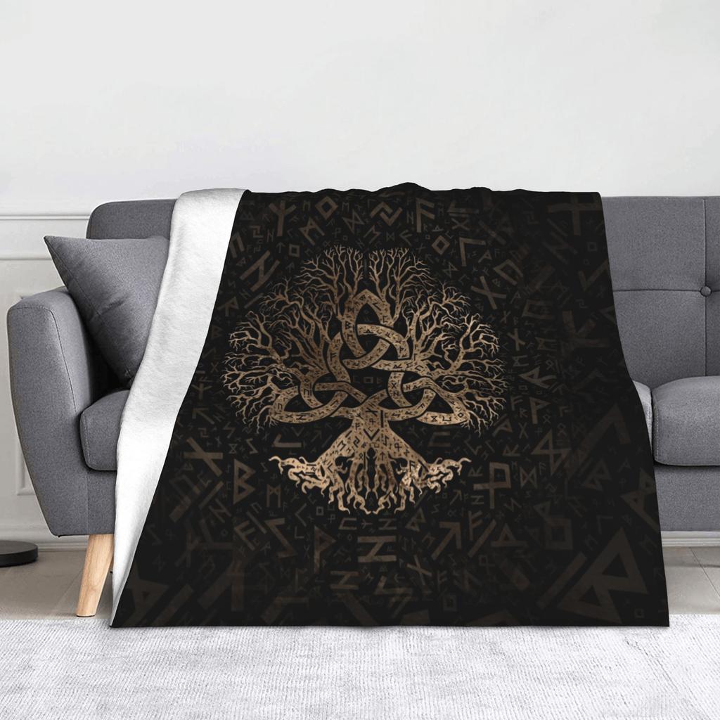 Mjölnir der Hammer von Thor Decke Flanell Herbst/Winter Wikinger Atmungsaktiv Weich Überwurfdecken für Bettwäsche Reise Steppdecke