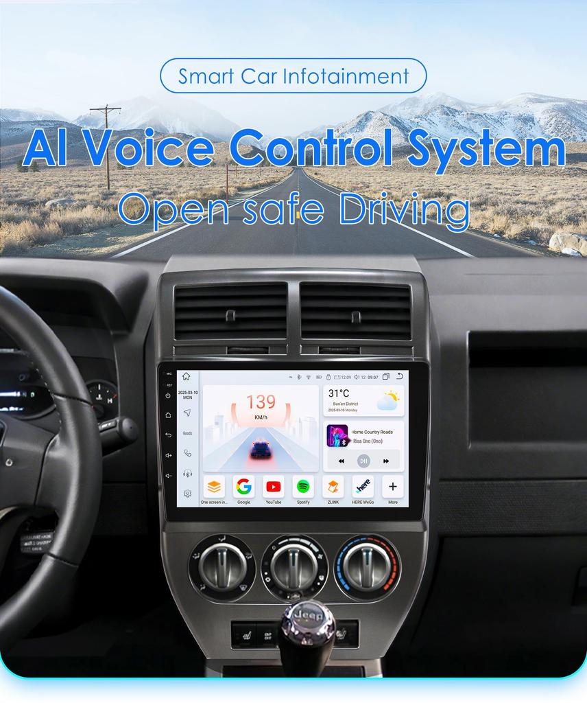 2007-2009 Jeep Compass Android GPS Navigator with Large Screen