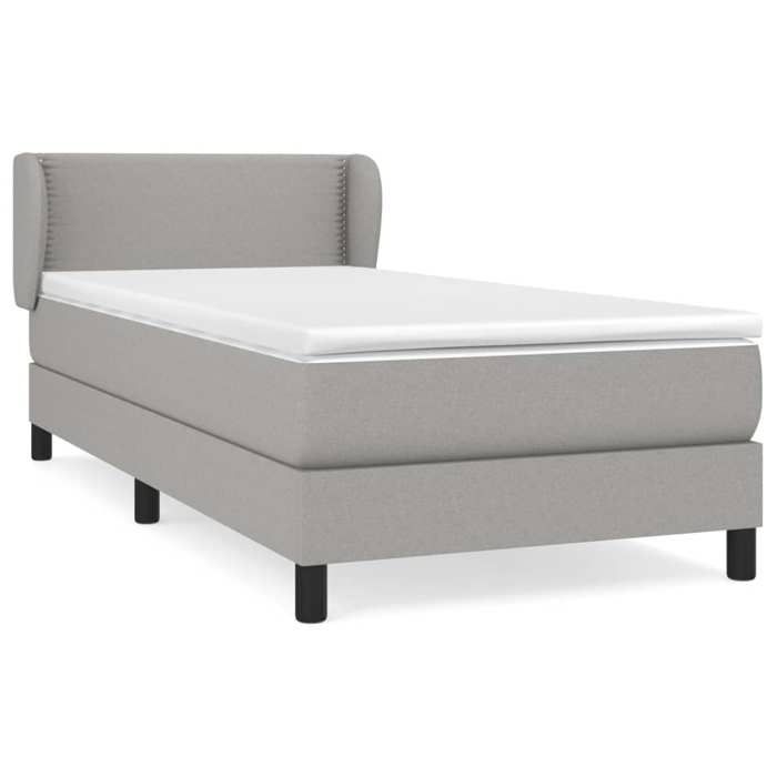 Maison Exclusive - Sommier à lattes de lit avec matelas Gris clair 100x200cm Tissu