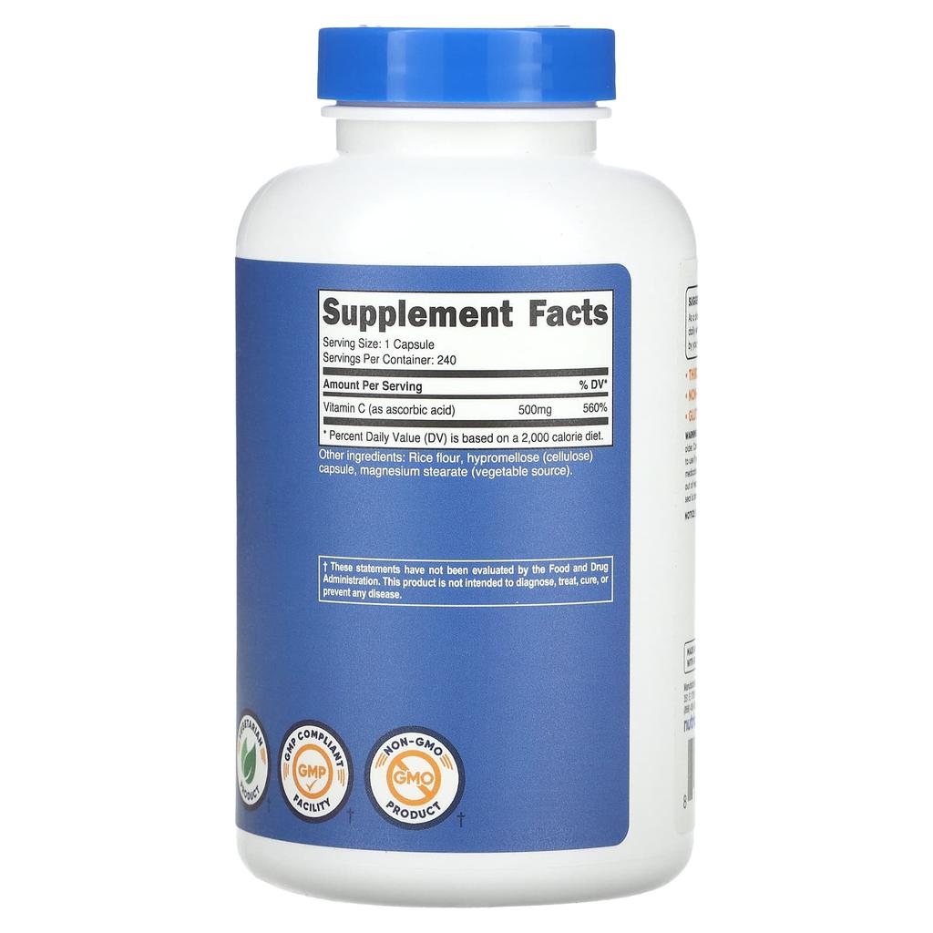 Vitamin C, 500Mg, 240 Capsules