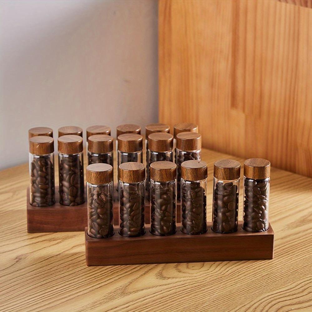 Coffee Bean Sorting Test Tube Glass Display Rack To Store Coffee Beans for Coffee Shop Display Storage Rack for Coffee Storage Kitchen Supplies