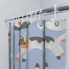 Whimsical Cat Pattern Shower Curtain For Home Decor Modern Blue And White Bathroom Accessories Perfect Gift Idea (200Cmx180Cm)
