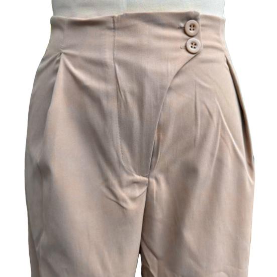 Yousheng Women Suit Pants High Waist Straight-Leg Wide-Leg OL Commuter Style Casual Trousers with Pockets Office Attire