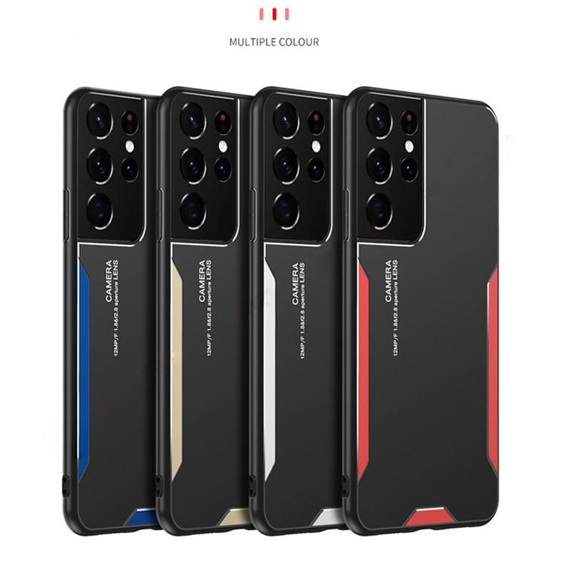 Coque de luxe en aluminium mat pour Samsung Galaxy S24 S23 S22 Ultra S21 Plus S20 FE A55 A54 A53, coque de téléphone fine en silicone