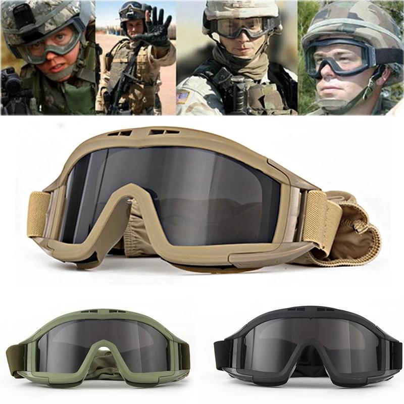 Airsoft Taktische Schutzbrille 3 Linsen Winddicht Staubdicht Schießen Motocross Motorrad Bergsteigen Brille CS Sicherer Schutz