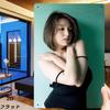 Hisun Tin Sign HD Metal Tin Sign Short Hair Asian Beauty Black Dress Vintage Wall Art Decor for Bedroom Man Cave